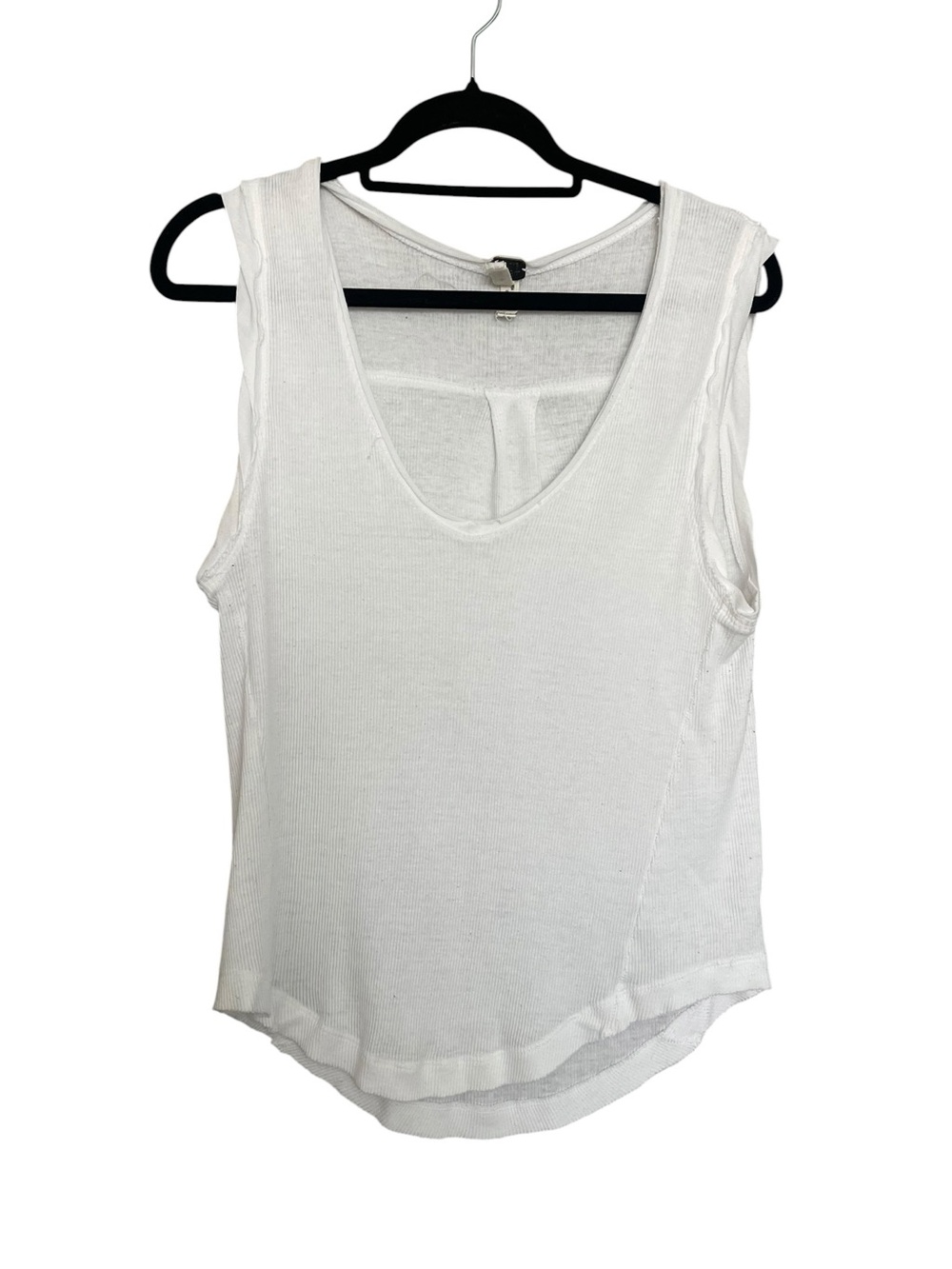 Free People White Scoop Neck Sleeveless Tank